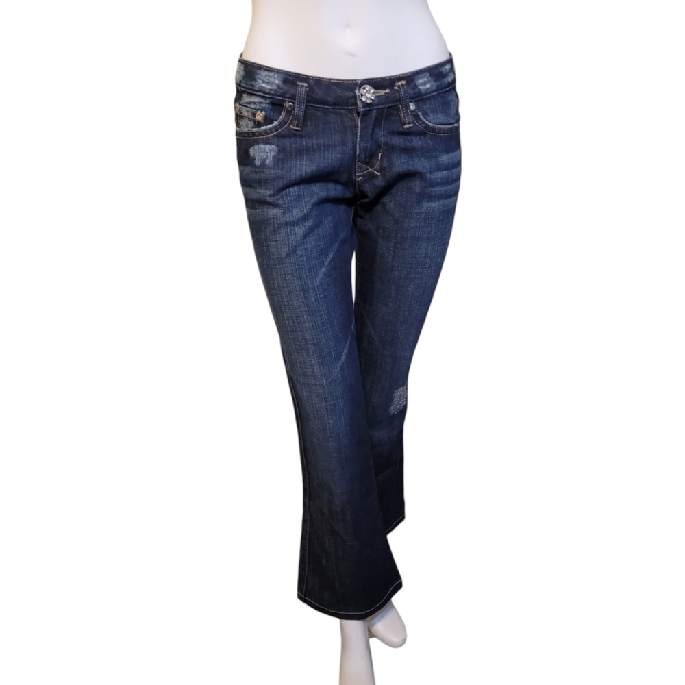 Buffalo David Bitton Ayah 100% cotton dark denim sz 27 boot cut low rise Jeans